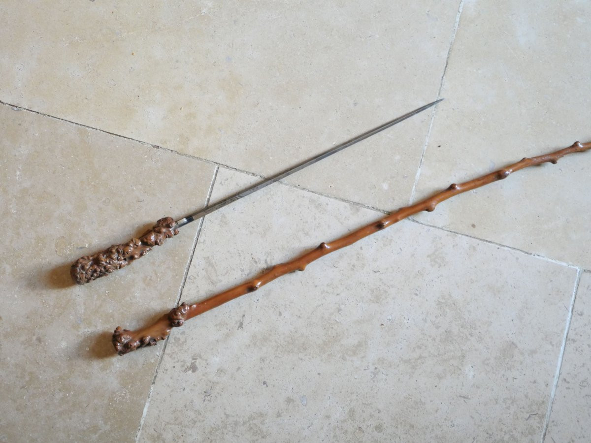 Cravache avec dague dissimulée bouton et arme parfaitement masqués  XIX  HER25CAN006-photo-2