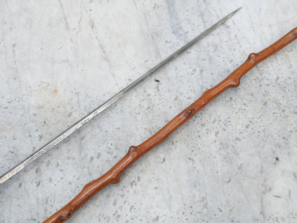 Cravache avec dague dissimulée bouton et arme parfaitement masqués  XIX  HER25CAN006-photo-4