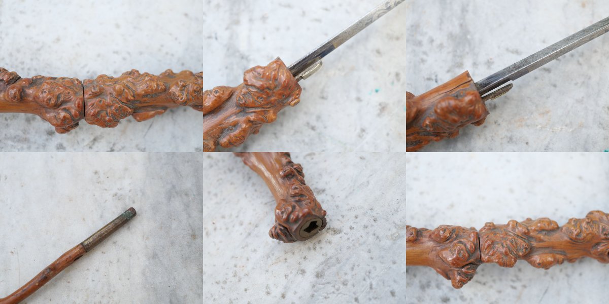 Cravache avec dague dissimulée bouton et arme parfaitement masqués  XIX  HER25CAN006-photo-7