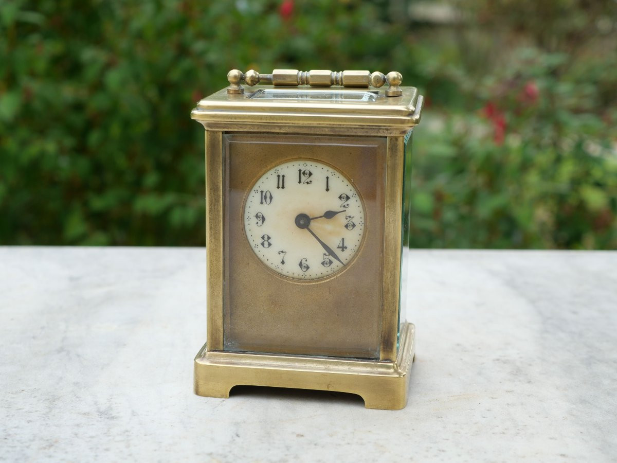 19th Century Brass Officer's Or Travel Clock - Lis25off001-photo-2