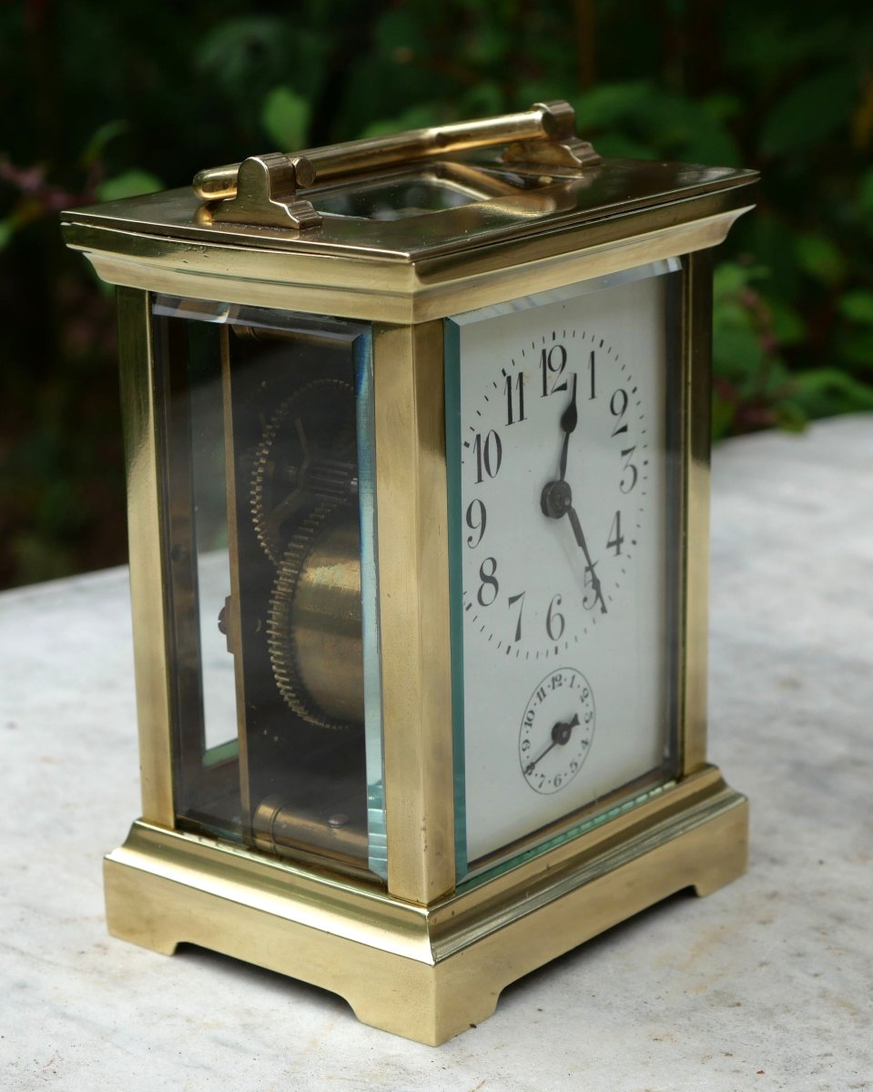 Pendule d’officier ou de voyage en laiton à sonnerie alarme réveil début XXème  -  BEA24PEN001-photo-4