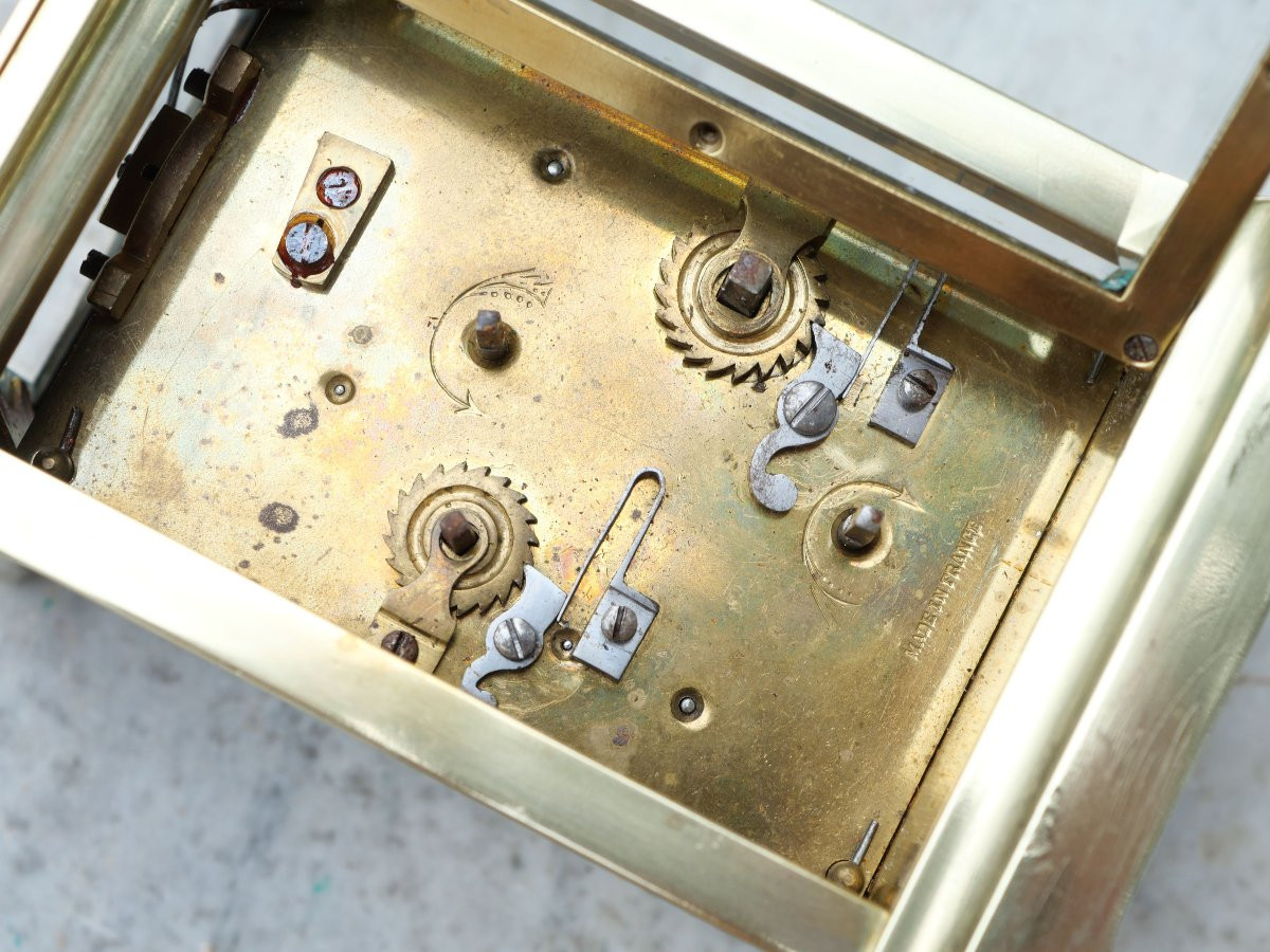 Pendule d’officier ou de voyage en laiton à sonnerie alarme réveil début XXème  -  BEA24PEN001-photo-7