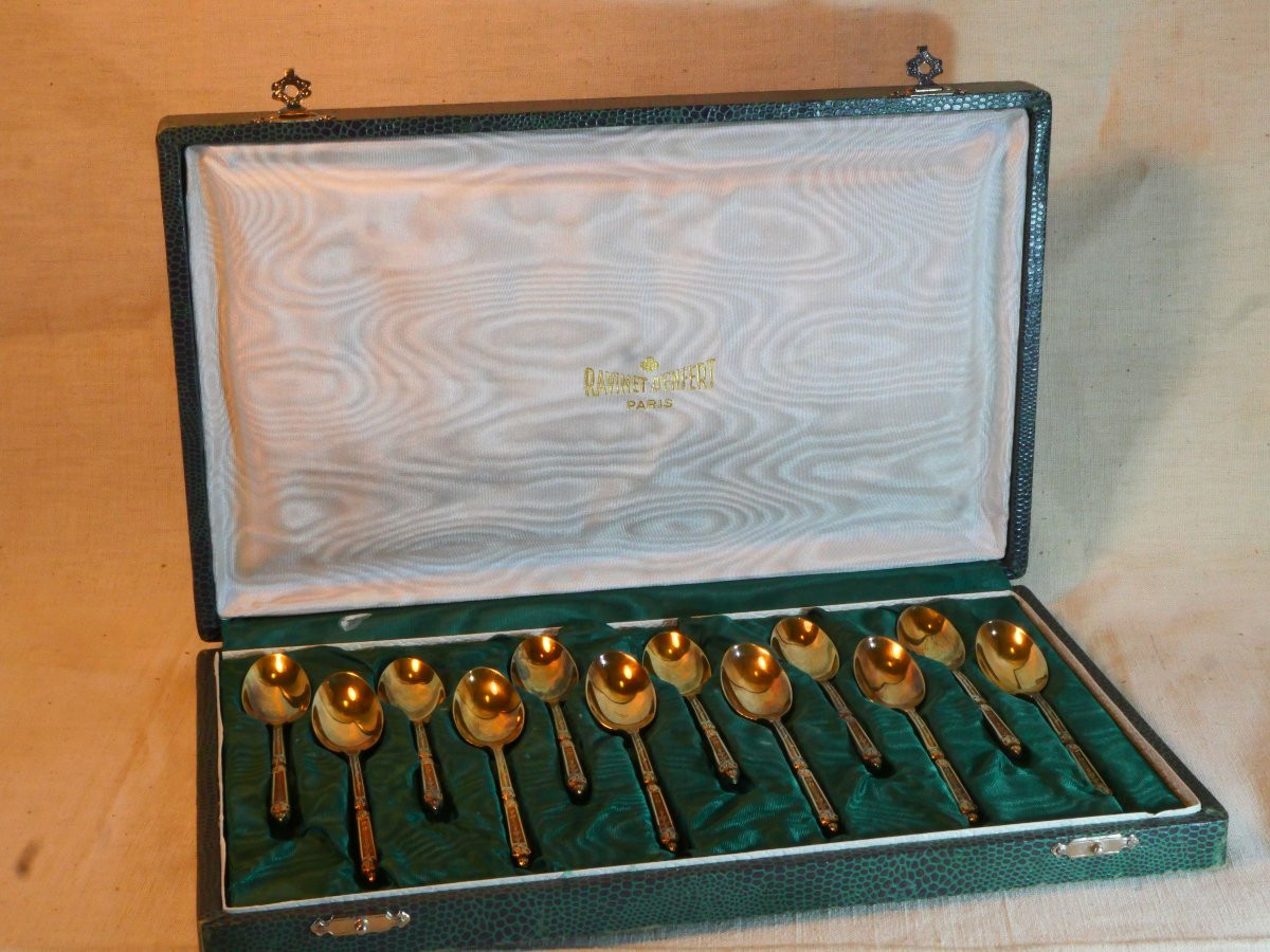 Complete Set Of Ravinet d'Enfert Mocha Spoons - Russian Shape - Good Condition - 20th Century Lcl22rav001 -photo-2