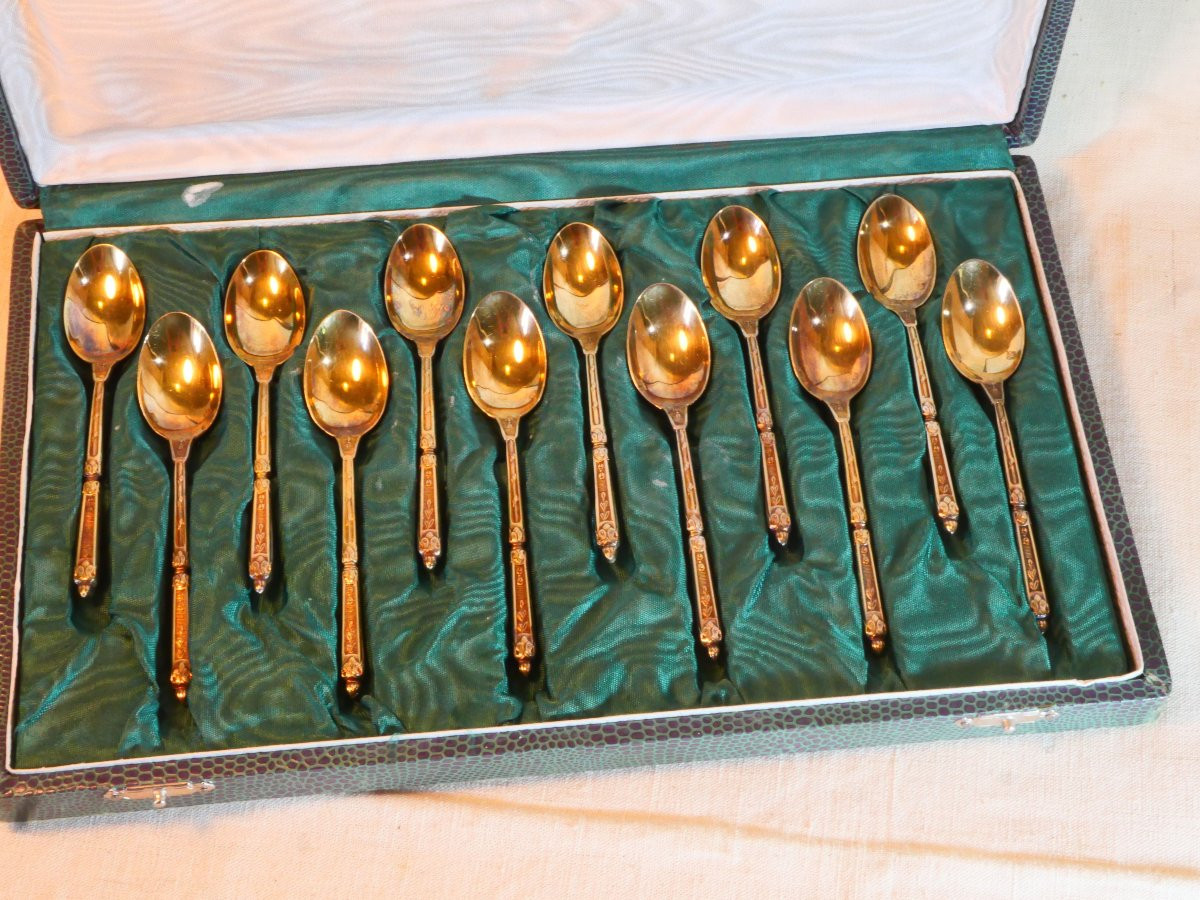 Complete Set Of Ravinet d'Enfert Mocha Spoons - Russian Shape - Good Condition - 20th Century Lcl22rav001 -photo-4