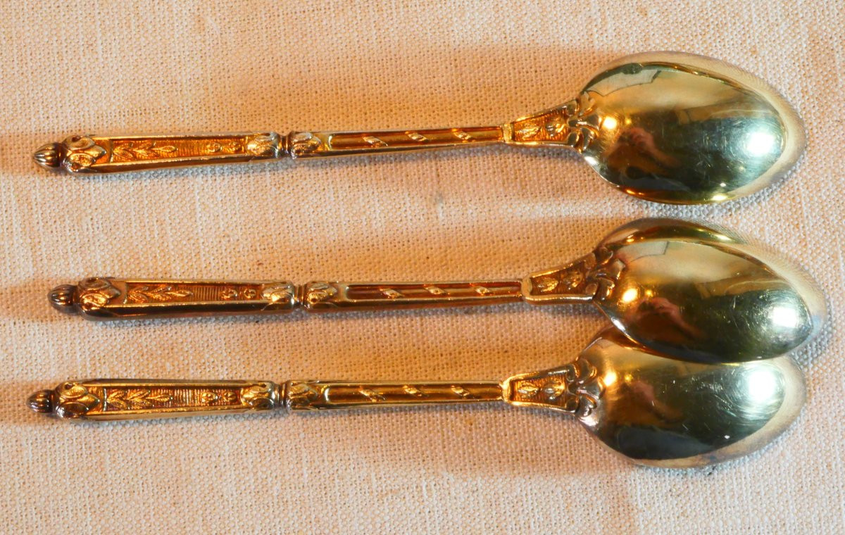 Complete Set Of Ravinet d'Enfert Mocha Spoons - Russian Shape - Good Condition - 20th Century Lcl22rav001 -photo-3