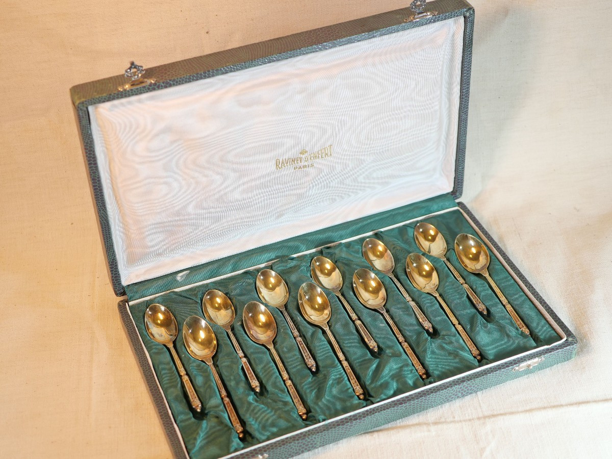 Complete Set Of Ravinet d'Enfert Mocha Spoons - Russian Shape - Good Condition - 20th Century Lcl22rav001 