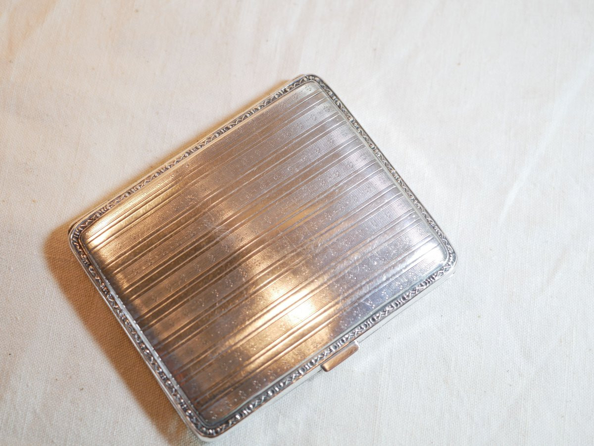 Silverware Cigarette Case Reward Club Oars Raguhn 1927 Silver Uka 800 -photo-3
