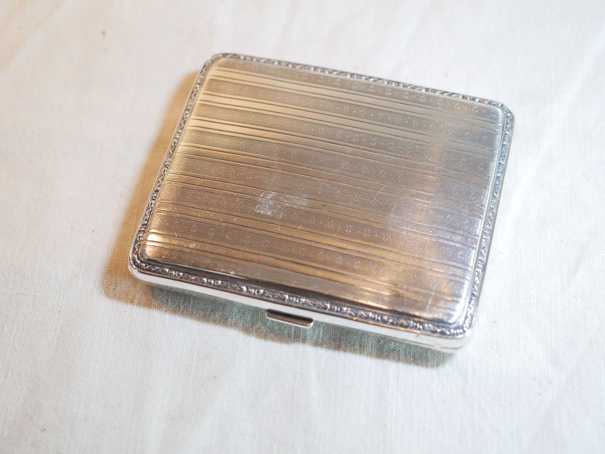 Silverware Cigarette Case Reward Club Oars Raguhn 1927 Silver Uka 800 -photo-4