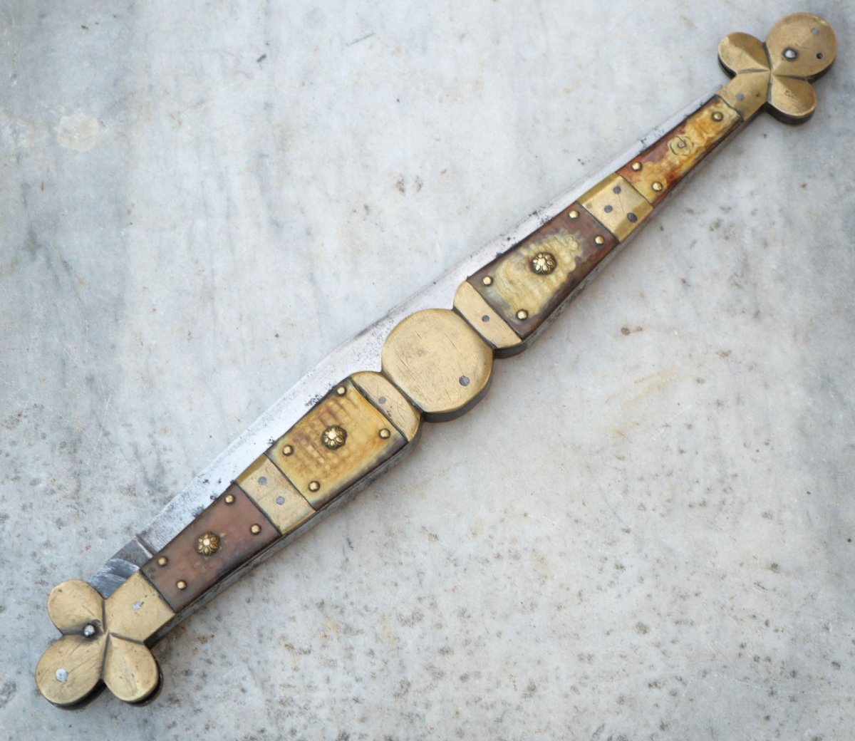 Grand Couteau 47,5 cm pliant Navaja Vendetta XIXème siècle Signé PIQUE Oloron  CAE25NAV001 -photo-2