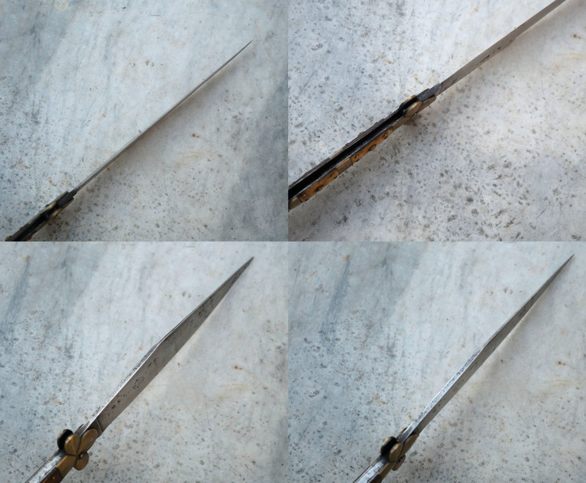 Grand Couteau 47,5 cm pliant Navaja Vendetta XIXème siècle Signé PIQUE Oloron  CAE25NAV001 -photo-7