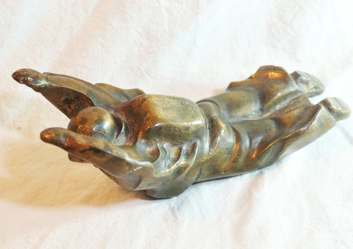 Unique 1950s Modernist Bronze Paratrooper Figure In Flight Lis25par001-photo-3