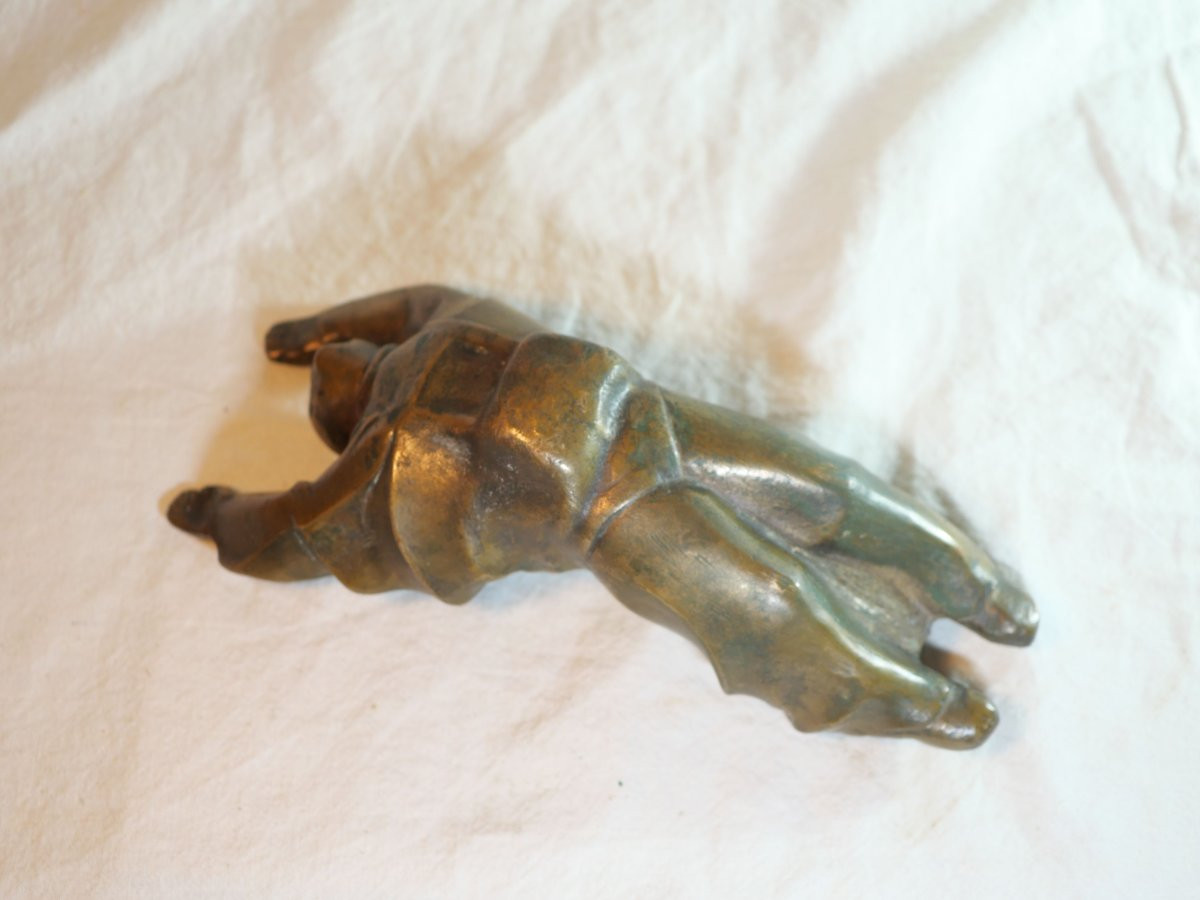 Unique 1950s Modernist Bronze Paratrooper Figure In Flight Lis25par001-photo-5