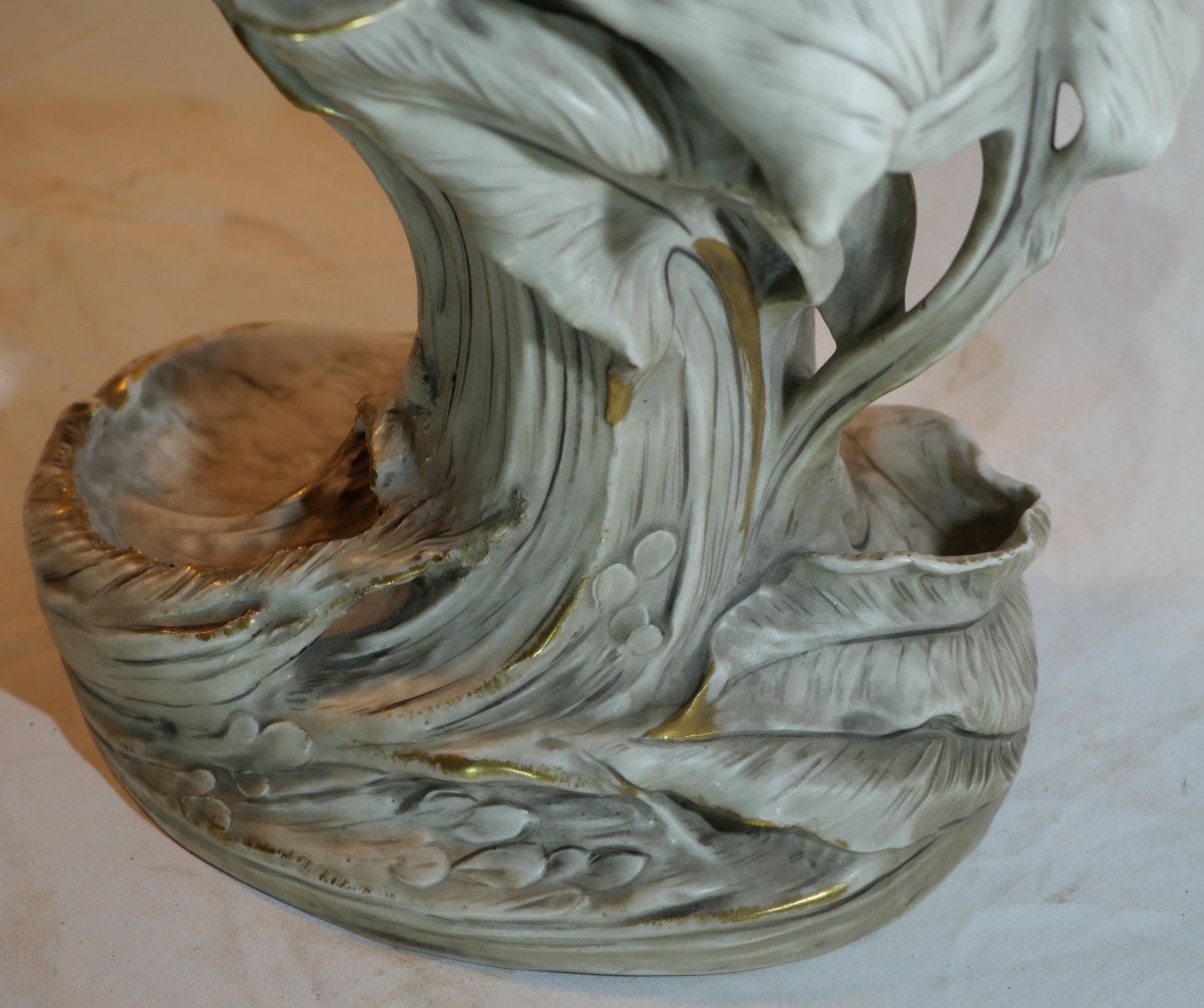 ART NOUVEAU Royal Dux Bohemia - Imposante Coupe Bohême vers 1900 - Néréide - SDC25DUX001-photo-4