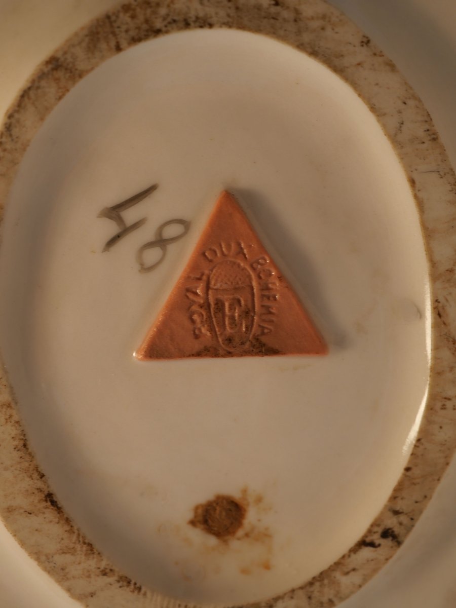 ART NOUVEAU Royal Dux Bohemia - Imposante Coupe Bohême vers 1900 - Néréide - SDC25DUX001-photo-7