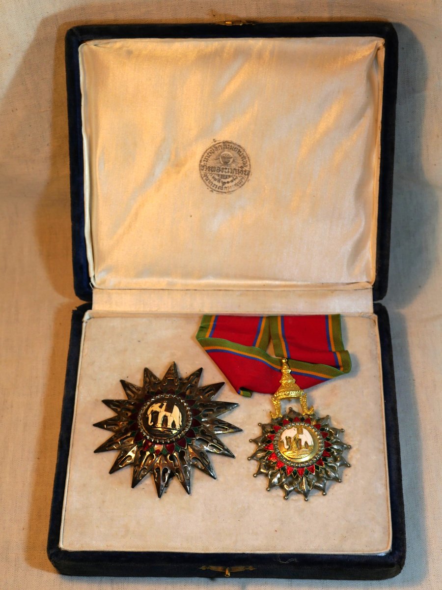 Commander Decoration Set, Order Of The White Elephant, Siam Superior Mission Bouvet Lis25elb001-photo-2