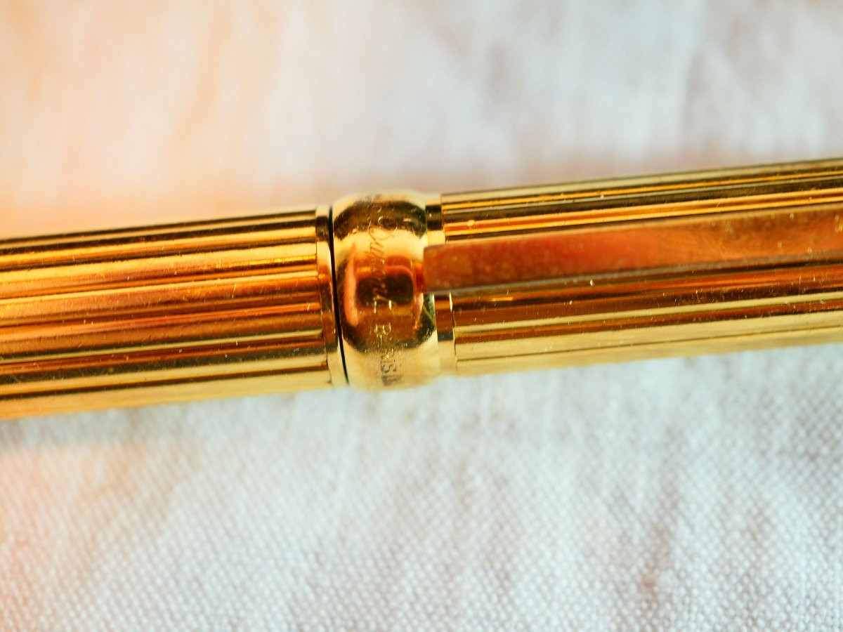 S. T. DUPONT  stylo plume or 750 mil 18K  corps plaqué or -  CDM25DUP001-photo-1