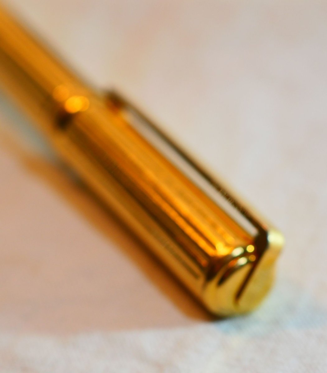 S. T. DUPONT  stylo plume or 750 mil 18K  corps plaqué or -  CDM25DUP001-photo-3