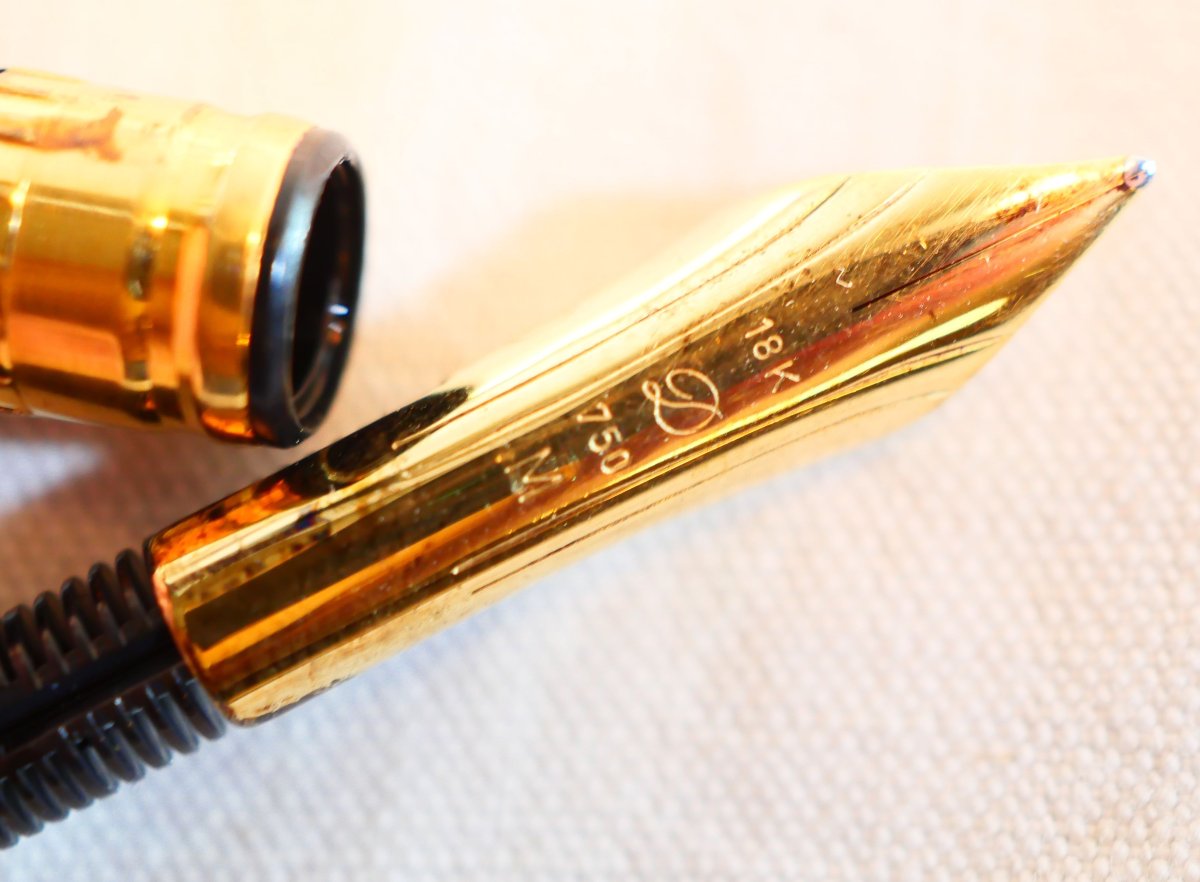 S. T. DUPONT  stylo plume or 750 mil 18K  corps plaqué or -  CDM25DUP001-photo-5