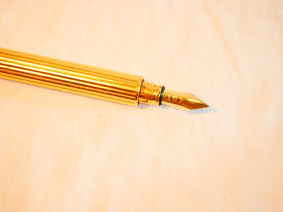 S. T. DUPONT  stylo plume or 750 mil 18K  corps plaqué or -  CDM25DUP001-photo-8