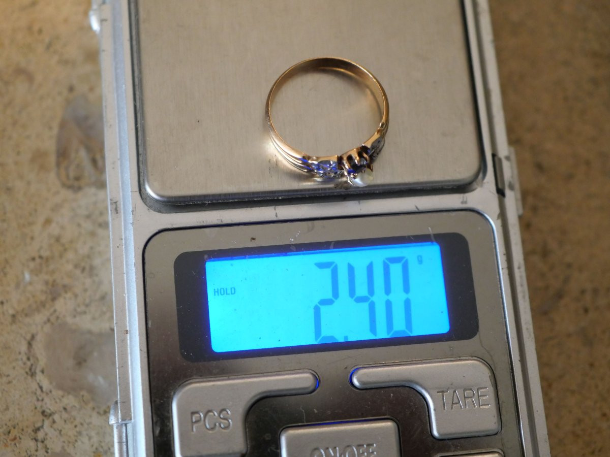 bague OR 18K 2 anneaux 2 ors sertie d’une perle et d’un saphir épaulée brillants SDC25BAG001-photo-7