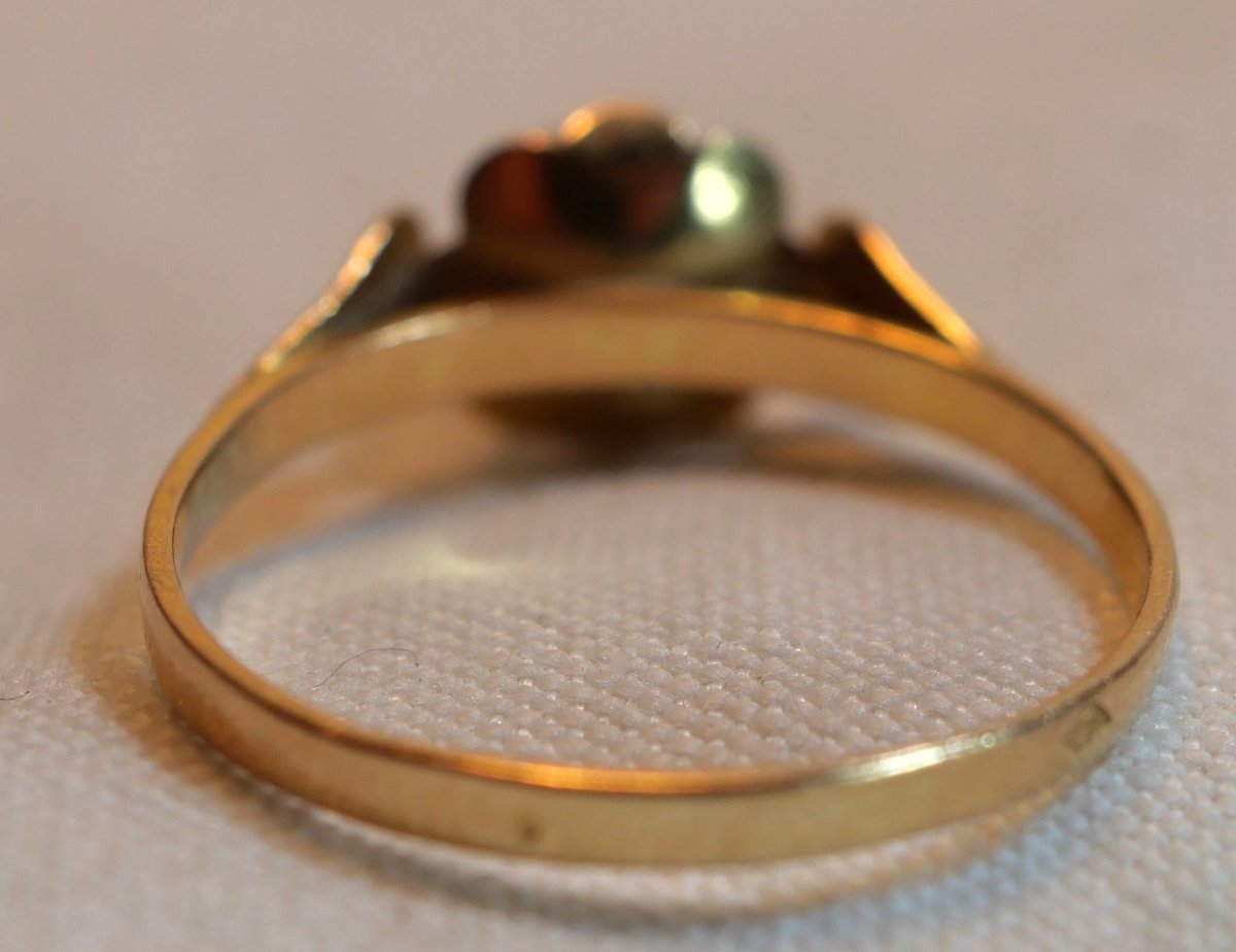 18k Gold Ring With Pearl, Gross Weight 1.6 Grams, Goldsmith Charles Godin, 1920, Sdc25bag002-photo-3