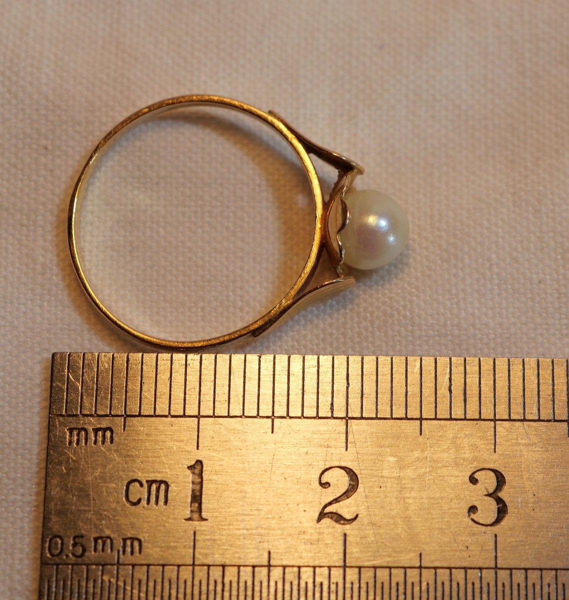 18k Gold Ring With Pearl, Gross Weight 1.6 Grams, Goldsmith Charles Godin, 1920, Sdc25bag002-photo-5