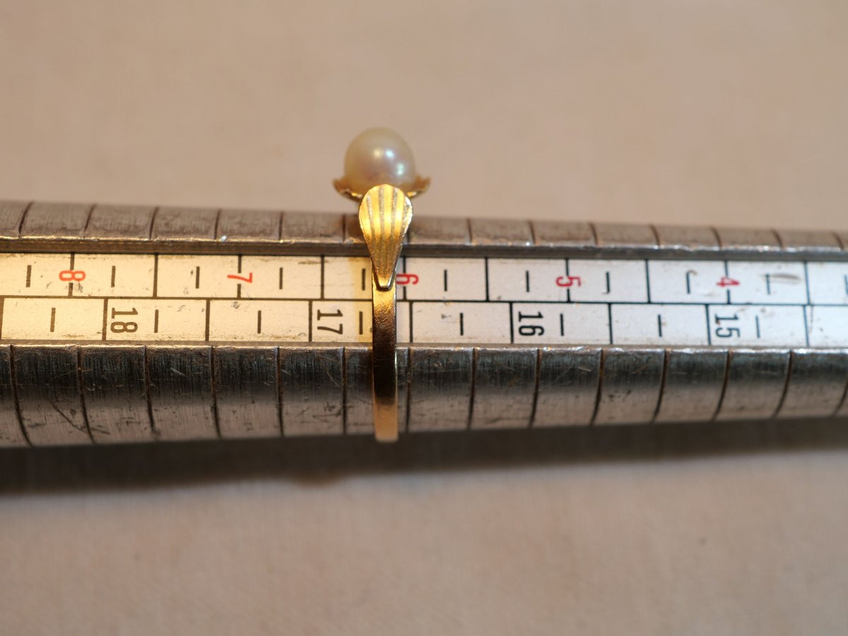 18k Gold Ring With Pearl, Gross Weight 1.6 Grams, Goldsmith Charles Godin, 1920, Sdc25bag002-photo-7