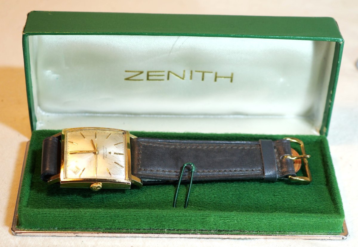 Montre bracelet parfaitement exacte homme Zenith plaqué or automatic modèle Square 17 jewels av-photo-6