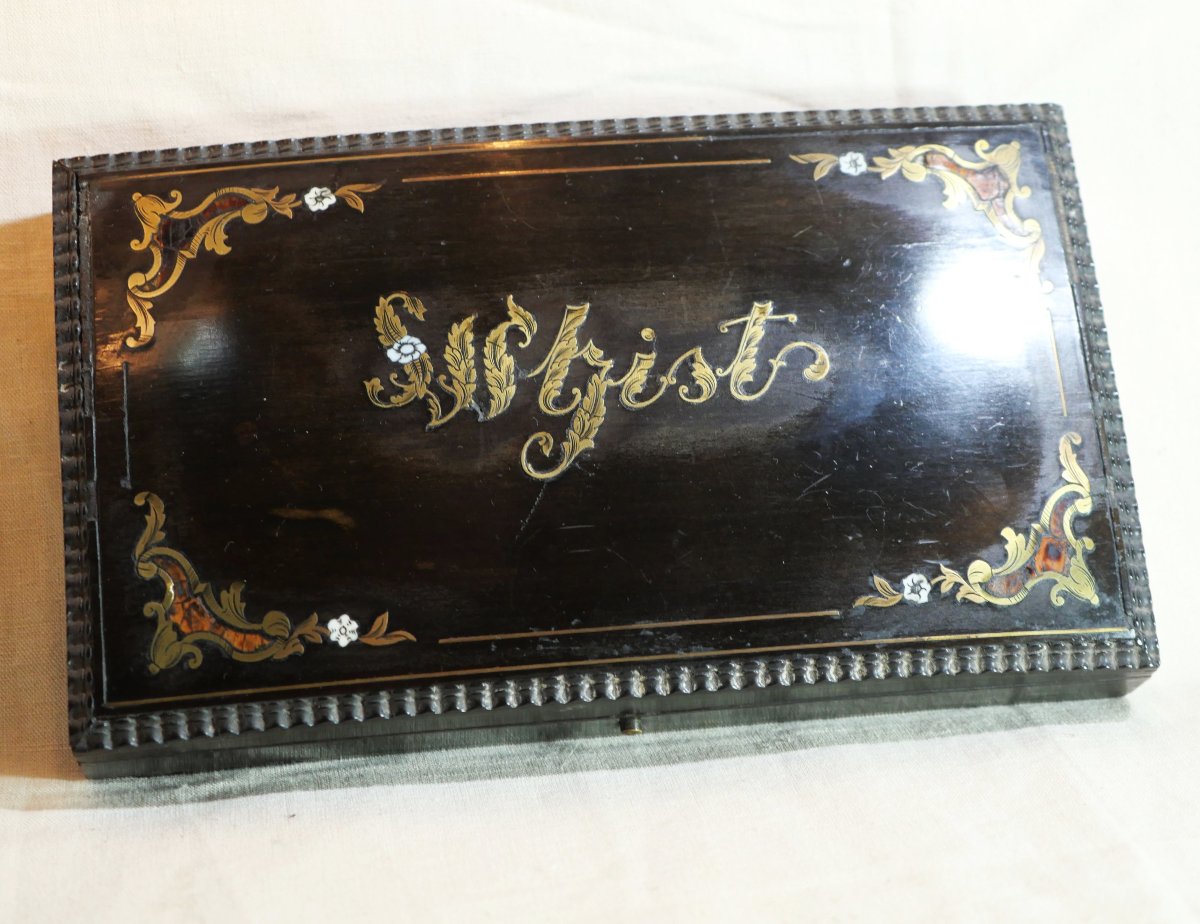 Beautiful Box For A Whist Card Game - 19th Century Marquetry - Ref Oui16wi001-photo-5