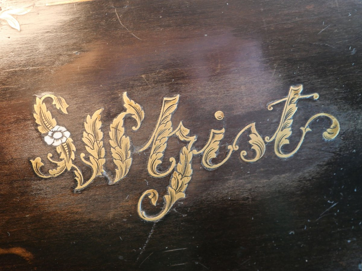 Beautiful Box For A Whist Card Game - 19th Century Marquetry - Ref Oui16wi001-photo-7