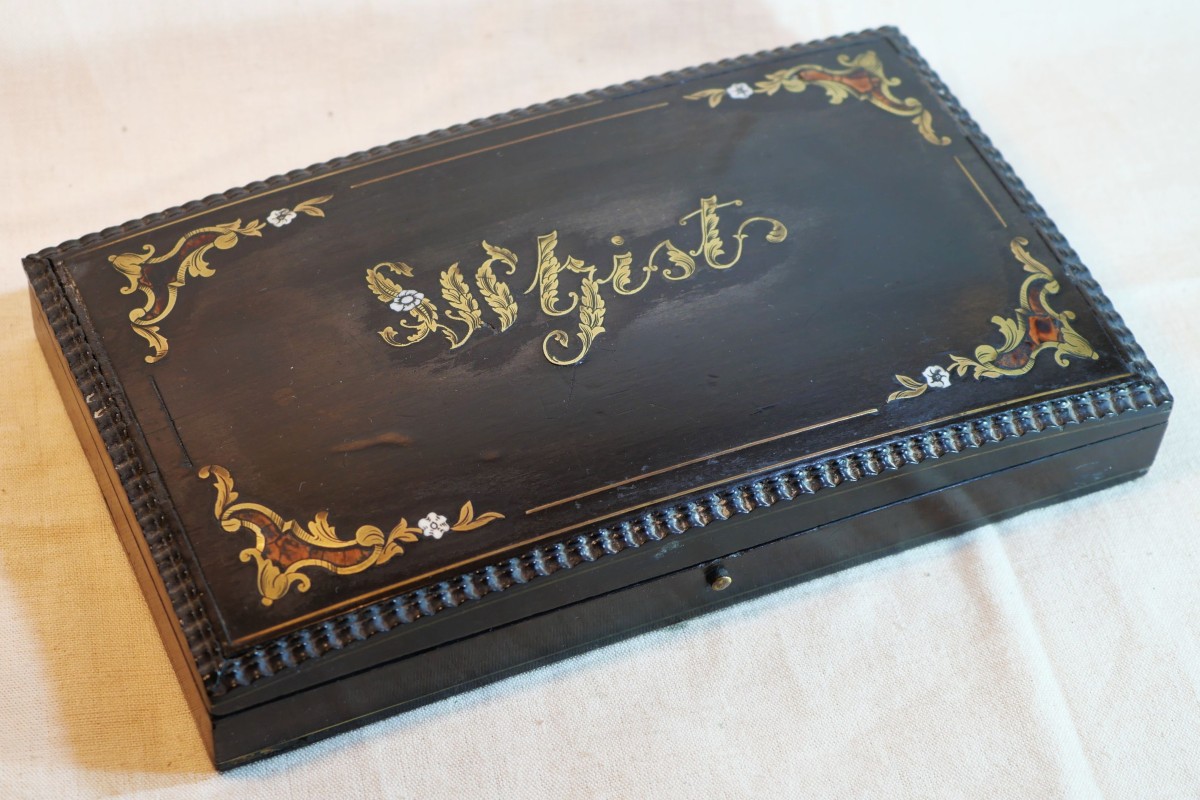 Beautiful Box For A Whist Card Game - 19th Century Marquetry - Ref Oui16wi001