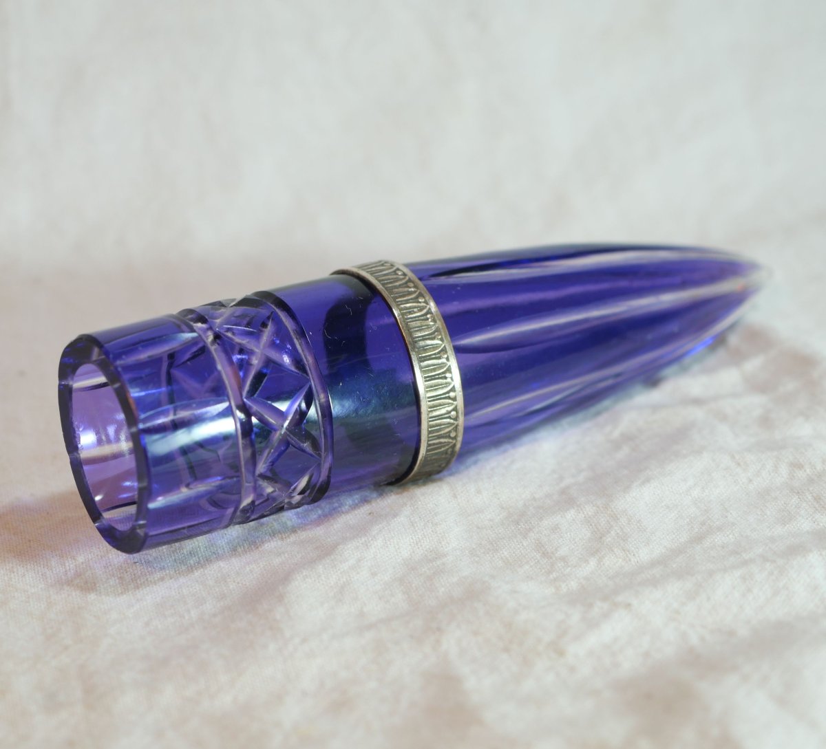 Automobilia - Blue Colored Crystal Car Flower Vase. H 14 Cm. Scn25vav001-photo-4