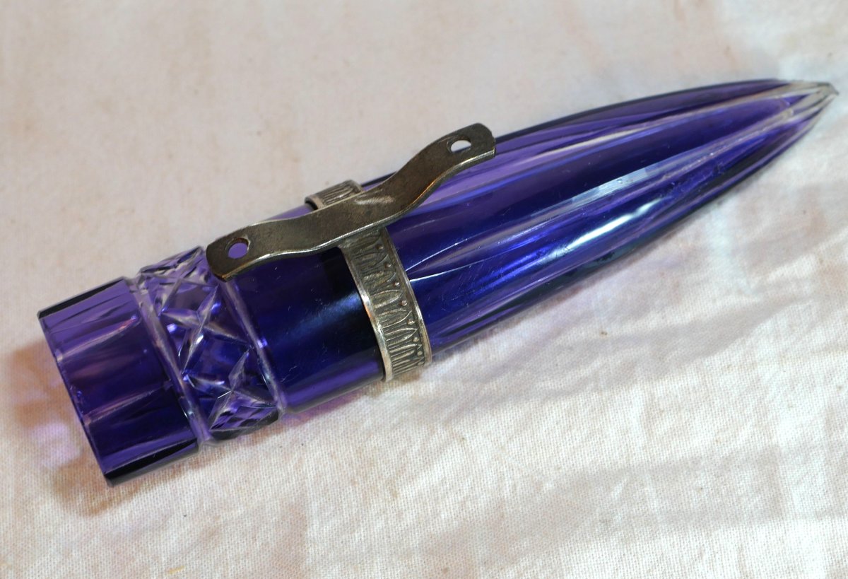 Automobilia - Blue Colored Crystal Car Flower Vase. H 14 Cm. Scn25vav001-photo-3