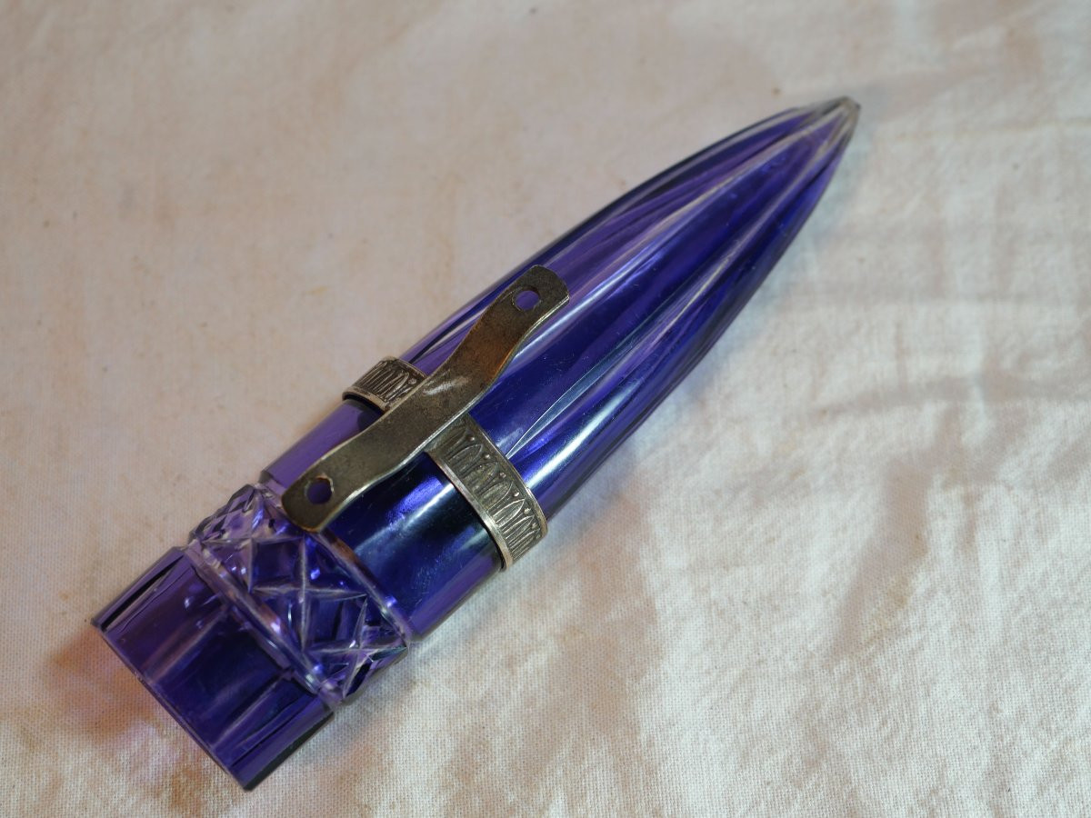 Automobilia - Blue Colored Crystal Car Flower Vase. H 14 Cm. Scn25vav001-photo-7