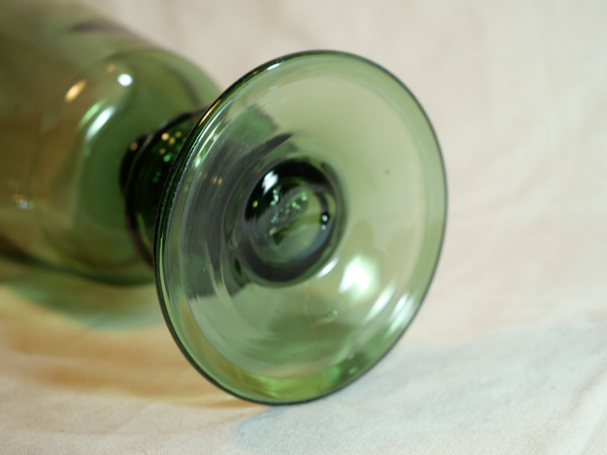 Huge Green Wedding Glass From The 19th Century. Height 27 Cm (lib). -photo-2