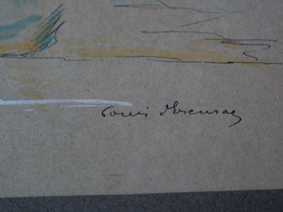 œuvre unique de Louis d'Escuray Humoristique chasse à courre et pêche REV25DES001 -photo-3