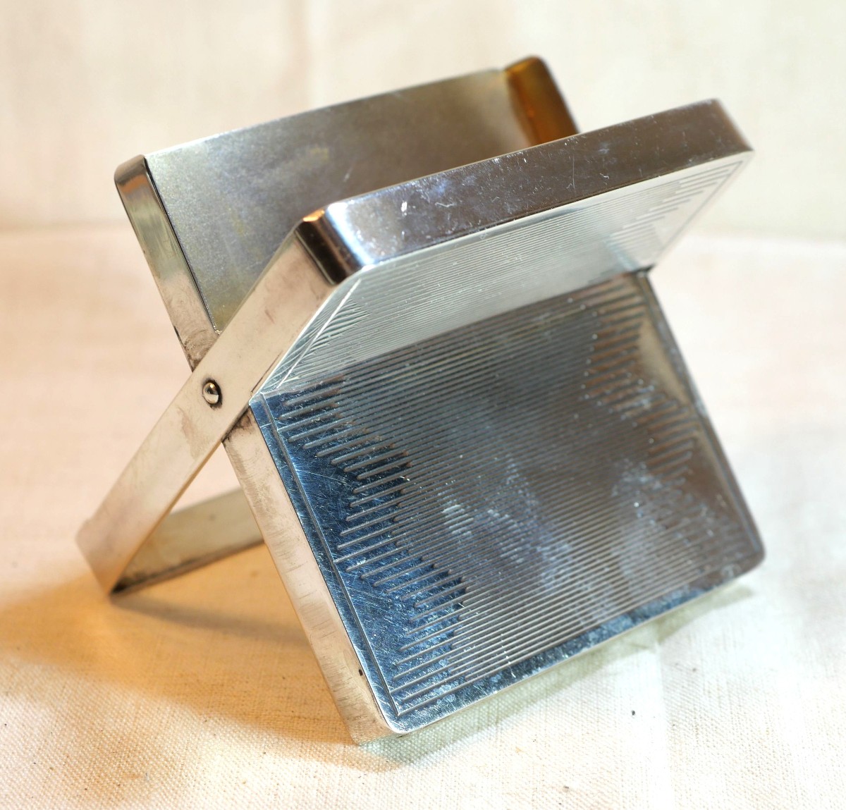 Art Deco Silver Cigarette Case With Vermeil Interior And Boar's Head, Weight 128g Sch24etu001