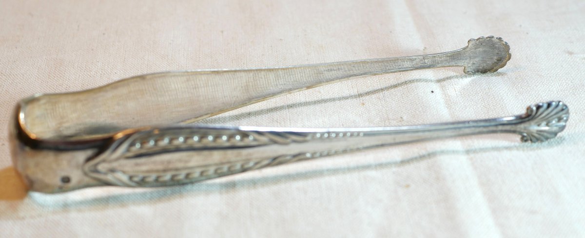 Solid Silver Sugar Tongs, Minerva Hallmark, Weight 41,73 Grams, Sch24pin001 -photo-3