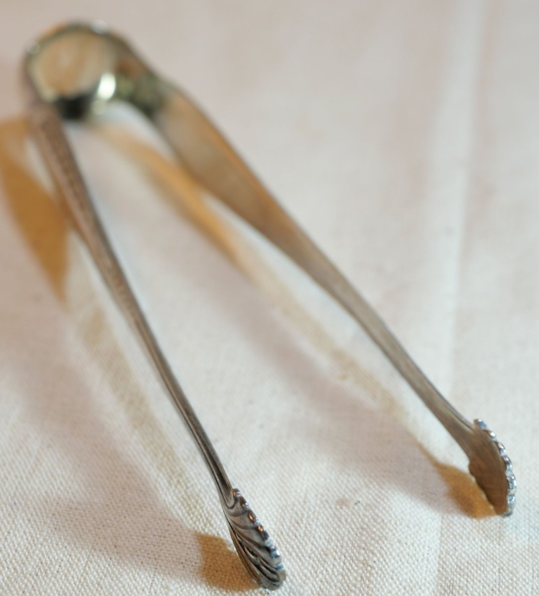 Solid Silver Sugar Tongs, Minerva Hallmark, Weight 41,73 Grams, Sch24pin001 -photo-3