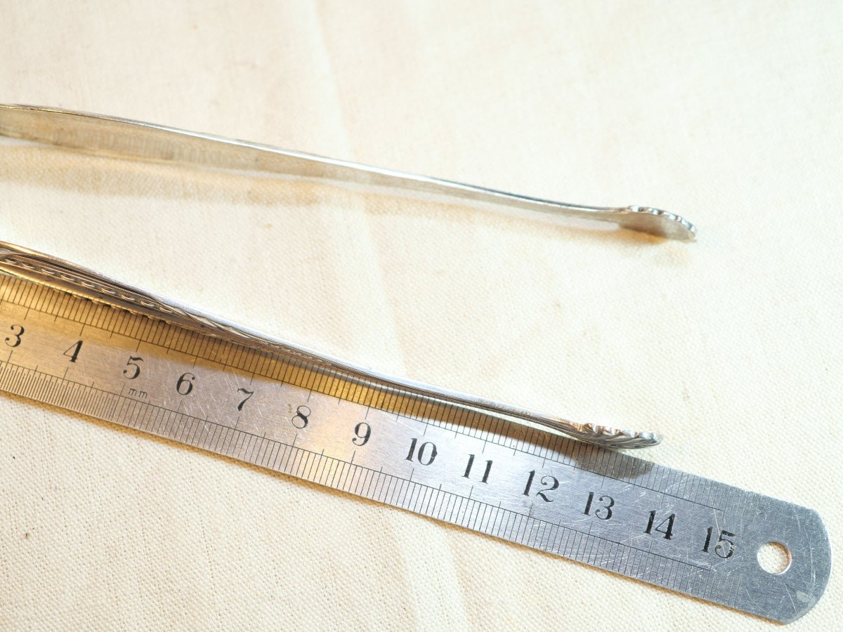 Solid Silver Sugar Tongs, Minerva Hallmark, Weight 41,73 Grams, Sch24pin001 -photo-5