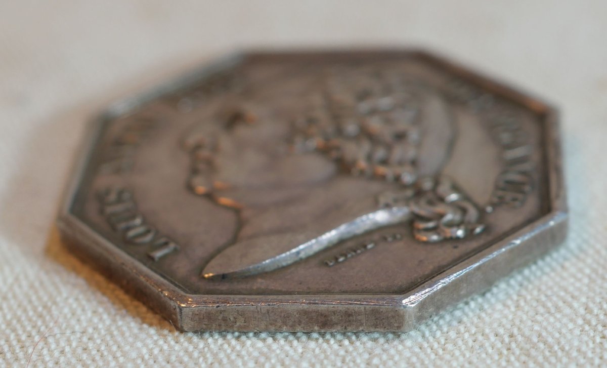 Solid Silver Token, General Insurance Company In Paris, Louis XVIII, 1818, 21g Sch24jet001-photo-4
