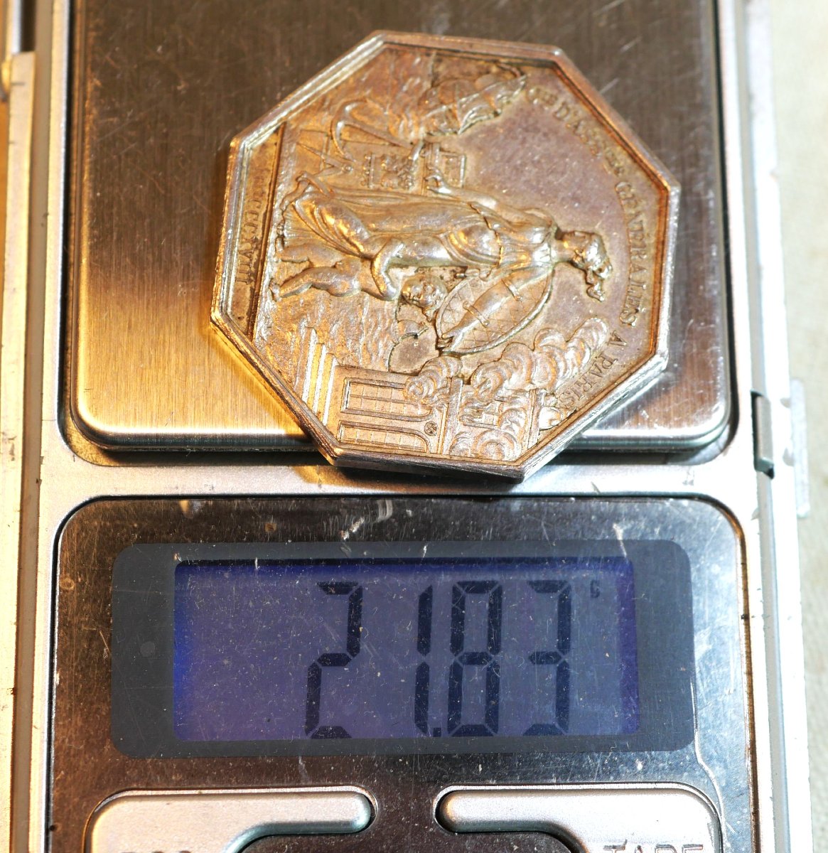 Solid Silver Token, General Insurance Company In Paris, Louis XVIII, 1818, 21g Sch24jet001-photo-5