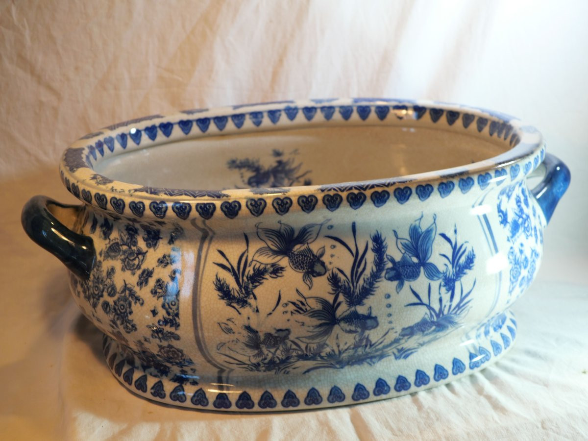 Delftware Aquarium With Fish Decoration, 19th Century - Sdc26aqu001-photo-2