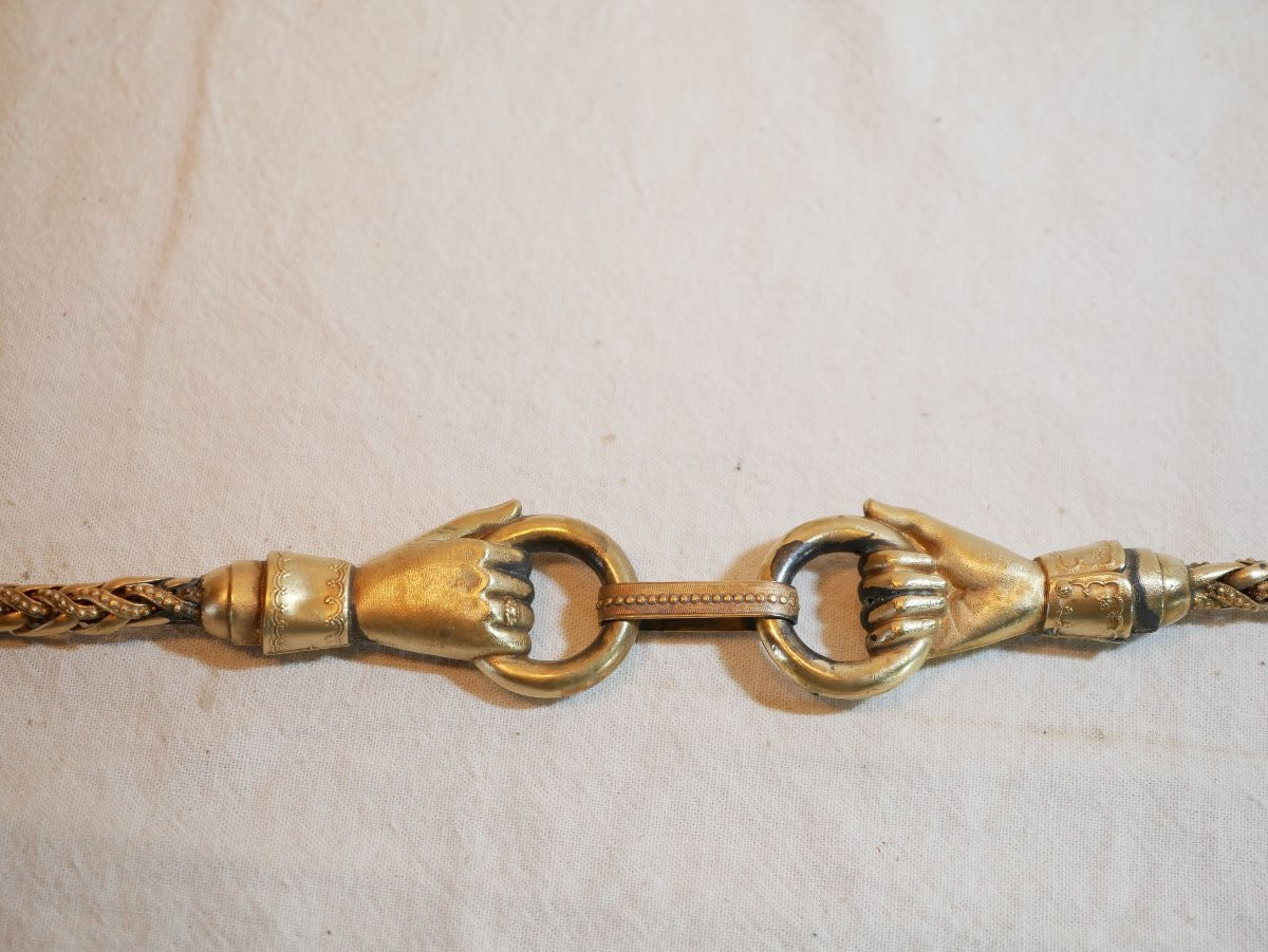 Imposing Chain Pocket Watch With Two Intertwined Hands, 19th Century - Div25cha001-photo-4