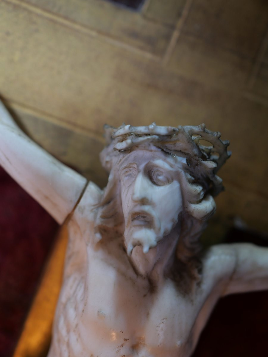 Christ ivoire sculpté encadré  – Plaquette Souvenir Curé Hamel (1893-1918) - LIS25IVO001-photo-6