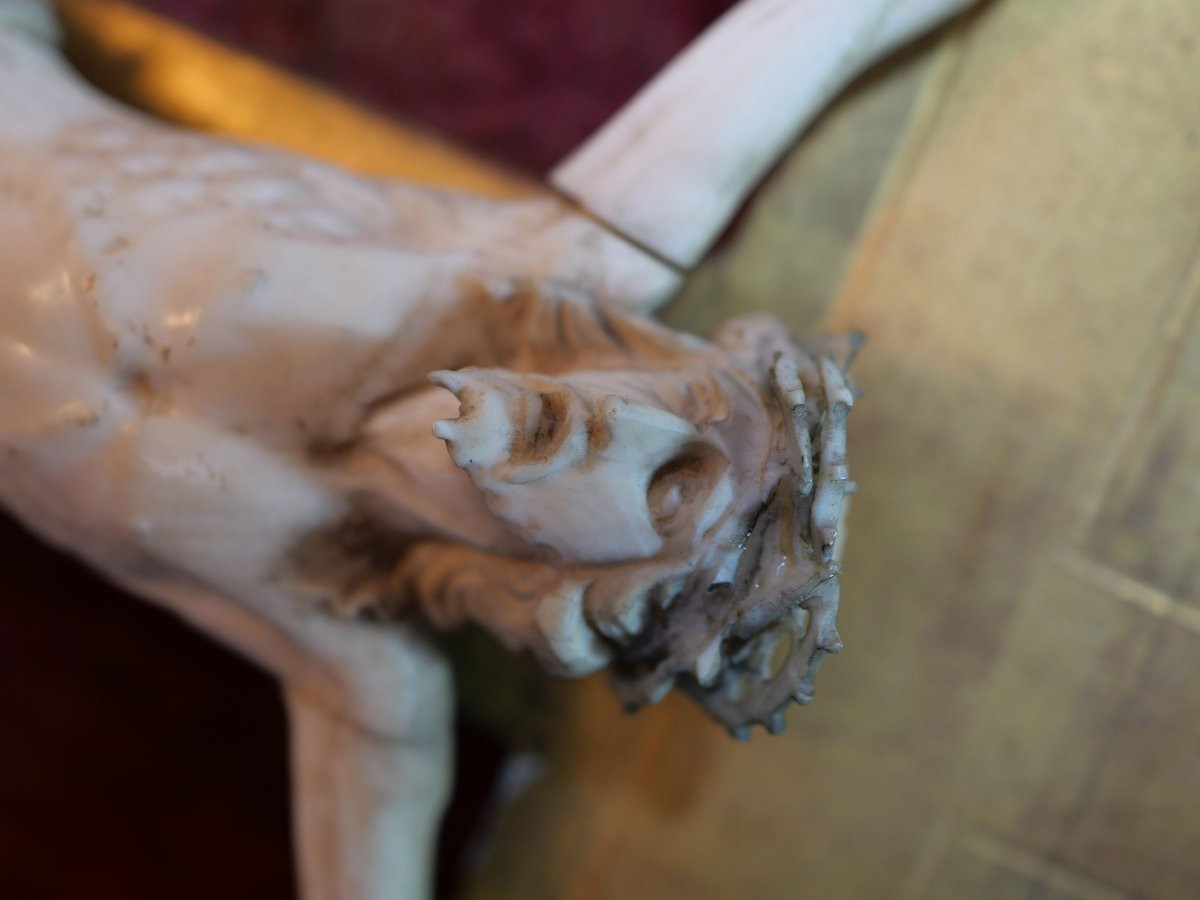 Christ ivoire sculpté encadré  – Plaquette Souvenir Curé Hamel (1893-1918) - LIS25IVO001-photo-7