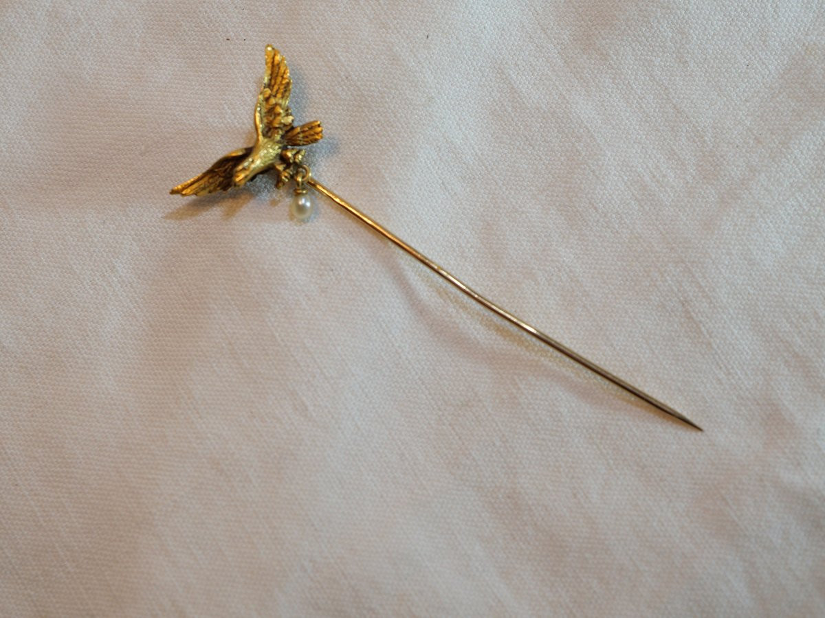 Épingle de cravate d’aviateur – Or 18K et perle – Armée de l’Air française SDC25EPI001-photo-2