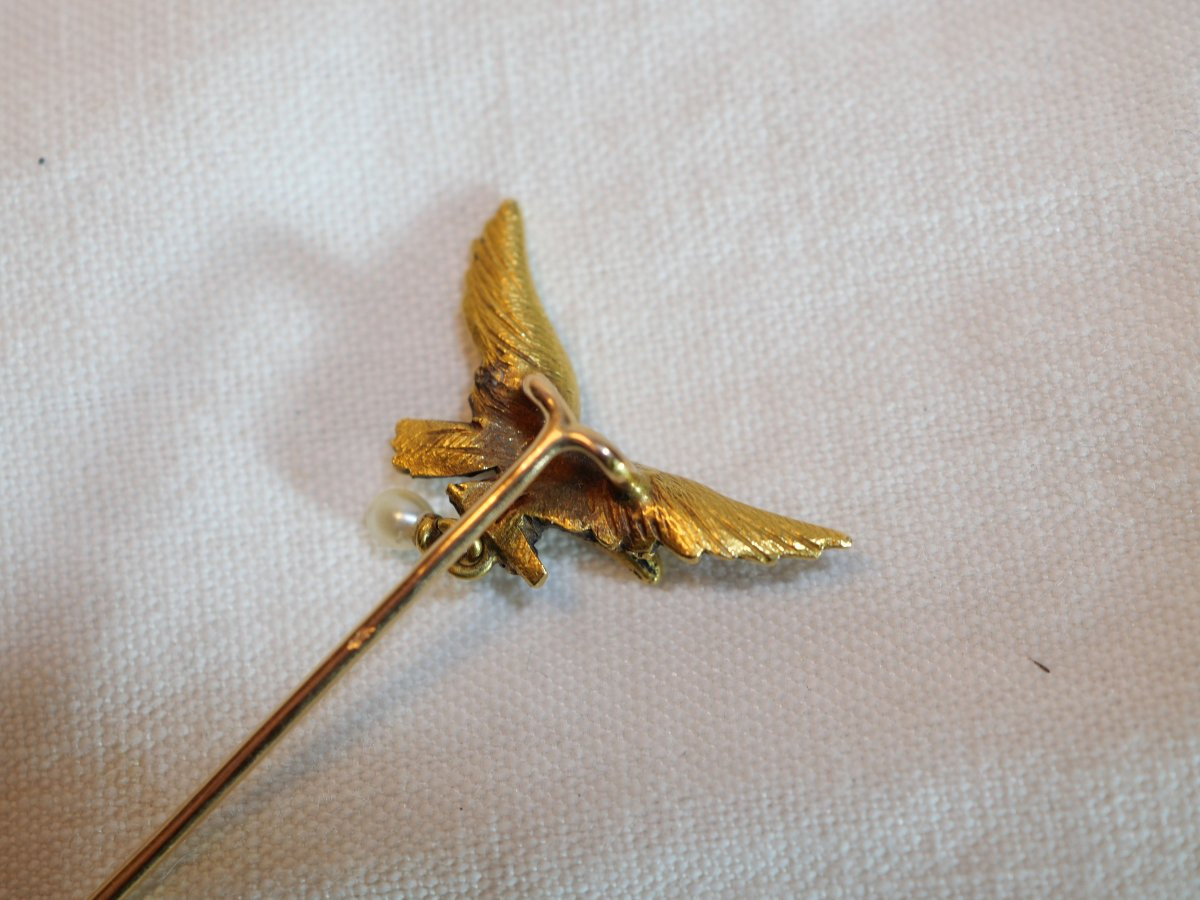 Épingle de cravate d’aviateur – Or 18K et perle – Armée de l’Air française SDC25EPI001-photo-4