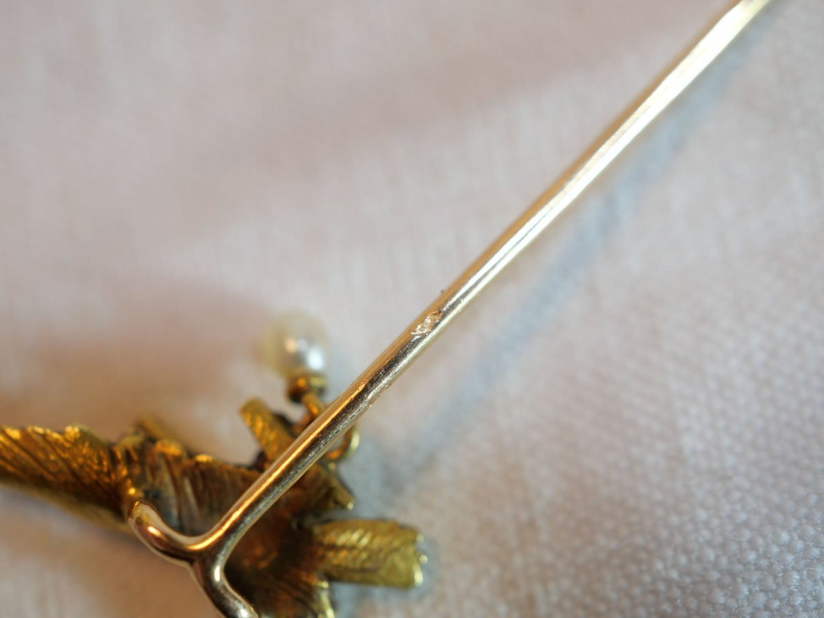 Épingle de cravate d’aviateur – Or 18K et perle – Armée de l’Air française SDC25EPI001-photo-2