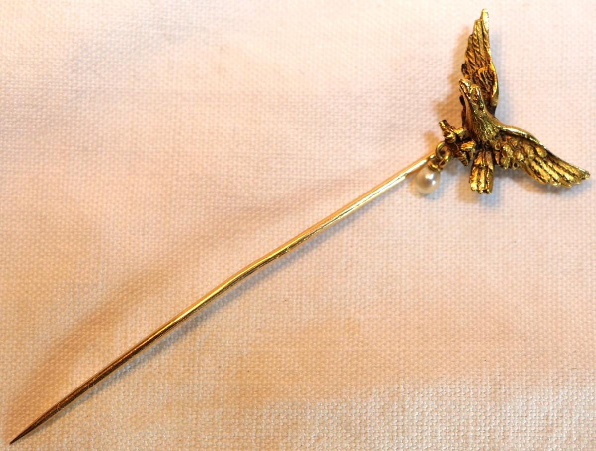 Épingle de cravate d’aviateur – Or 18K et perle – Armée de l’Air française SDC25EPI001